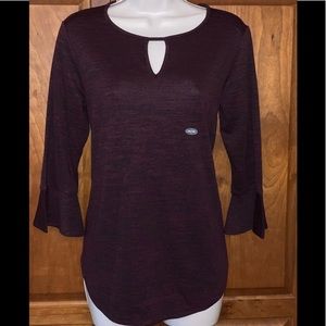 Van Heusen Heather Burgundy Dressy Top Sz Sm